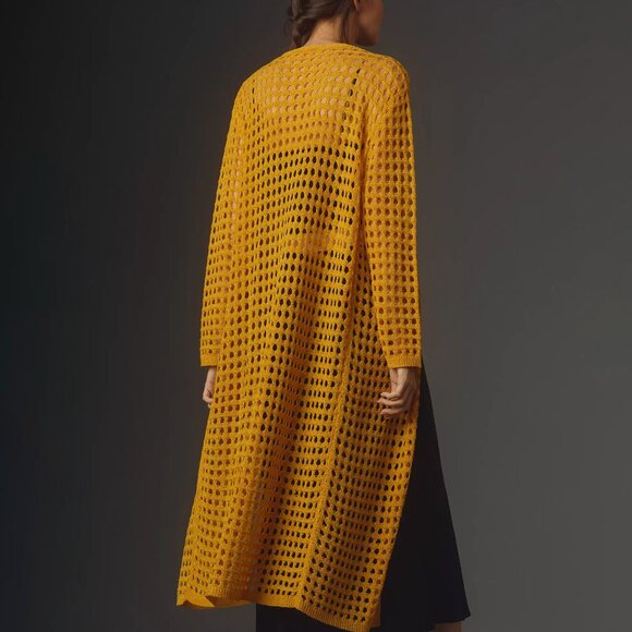 By Anthropologie Open-Weave Cardigan Sweater - Picture 2 of 5